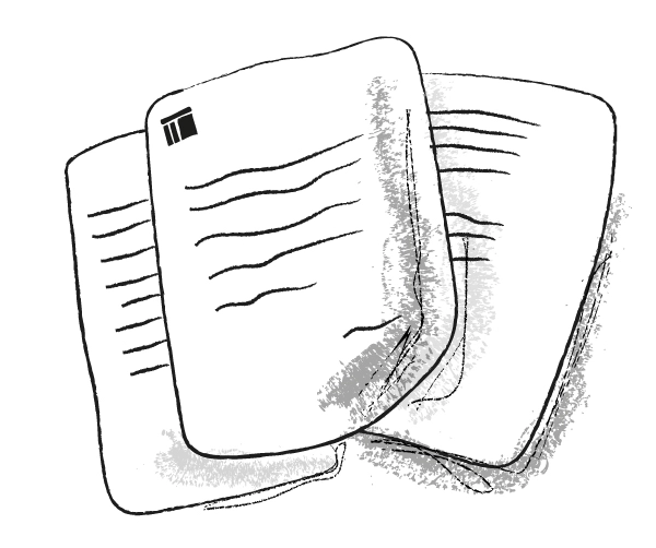 Illustration représentant des feuilles volantes