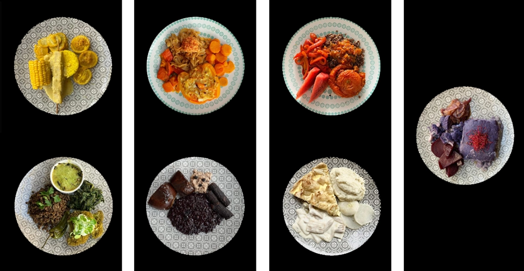 Visuel la semaine du goût représentant des assiettes dans un masque ayant une forme d'arcade