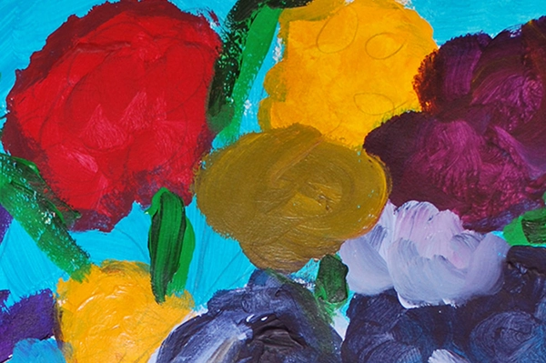 Visuel représentant une peinture florale colorée