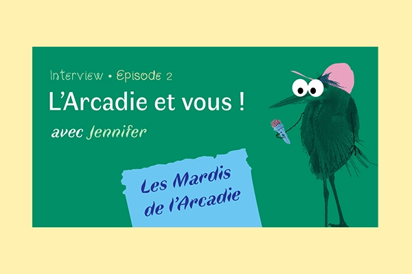 Héron avec des yeux BD qui tient un micro