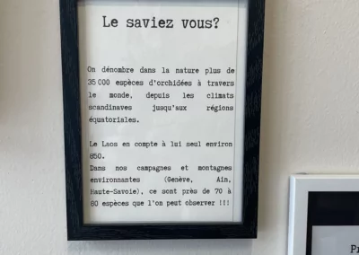 Texte explicatif sous cadre de l'exposition Voyage avec les Orchidées du Laos