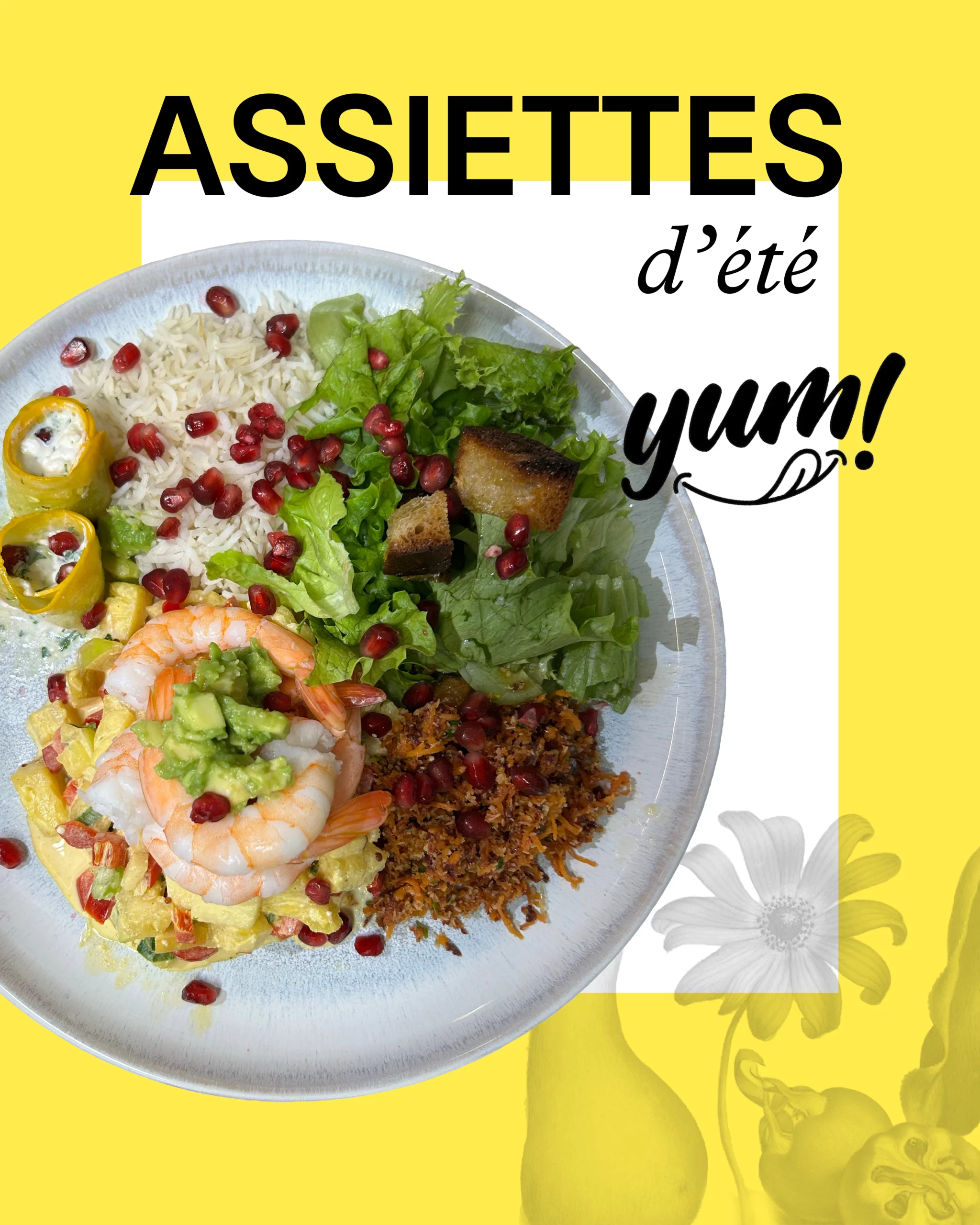 Assiette avec des ingrédients de saison
