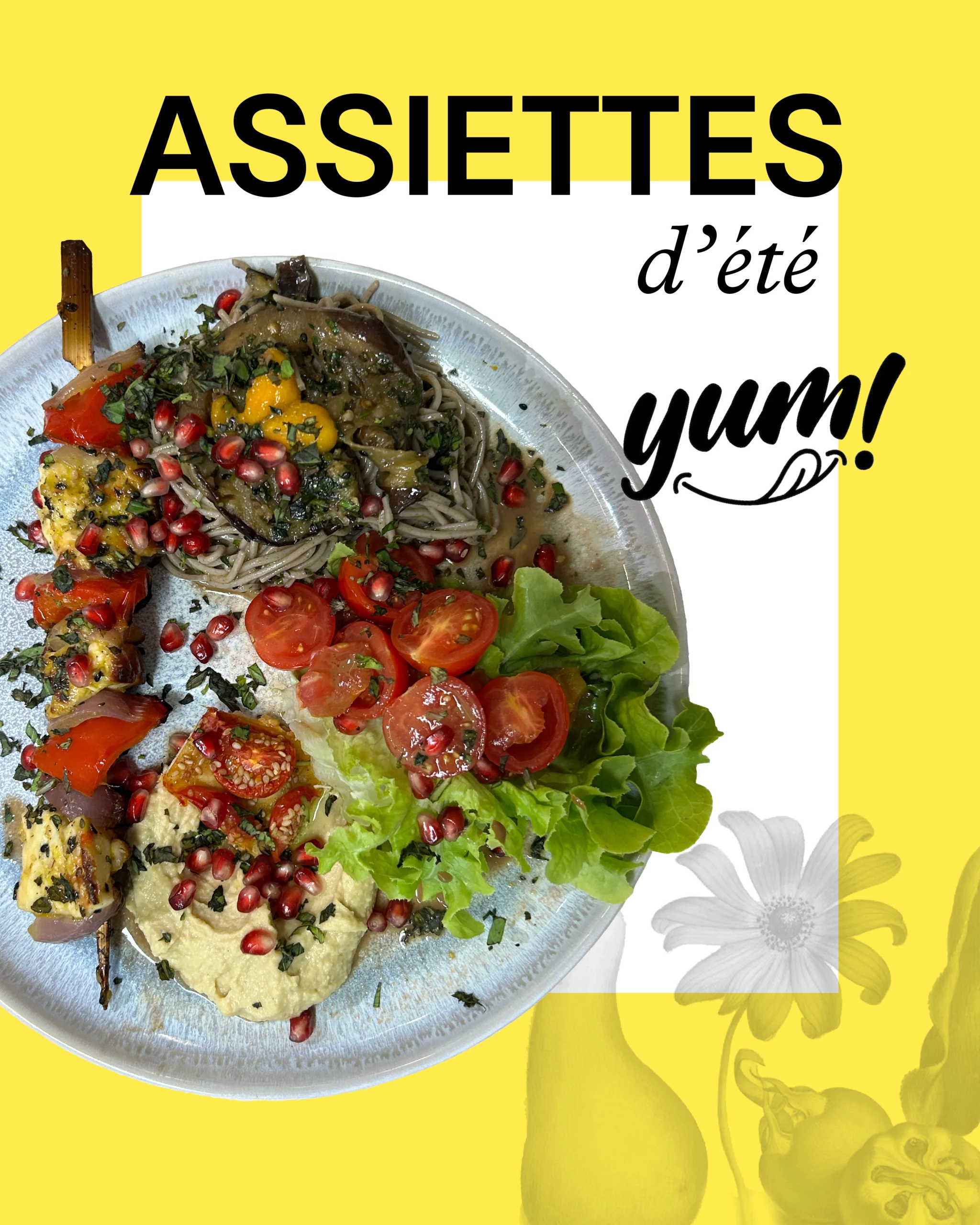 Assiette avec des ingrédients de saison