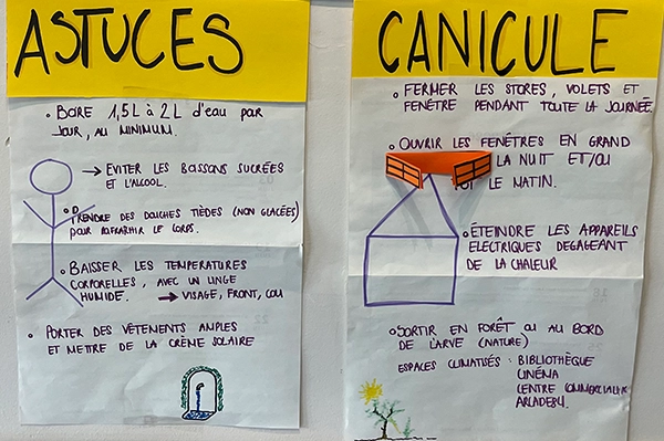 Affiche maison sur les bons gestes a adopter en période de canicule