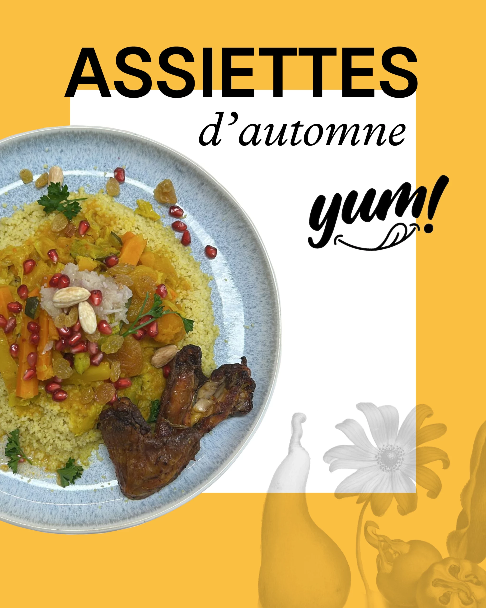 Assiette avec des ingrédients de saison du restaurant arcade84