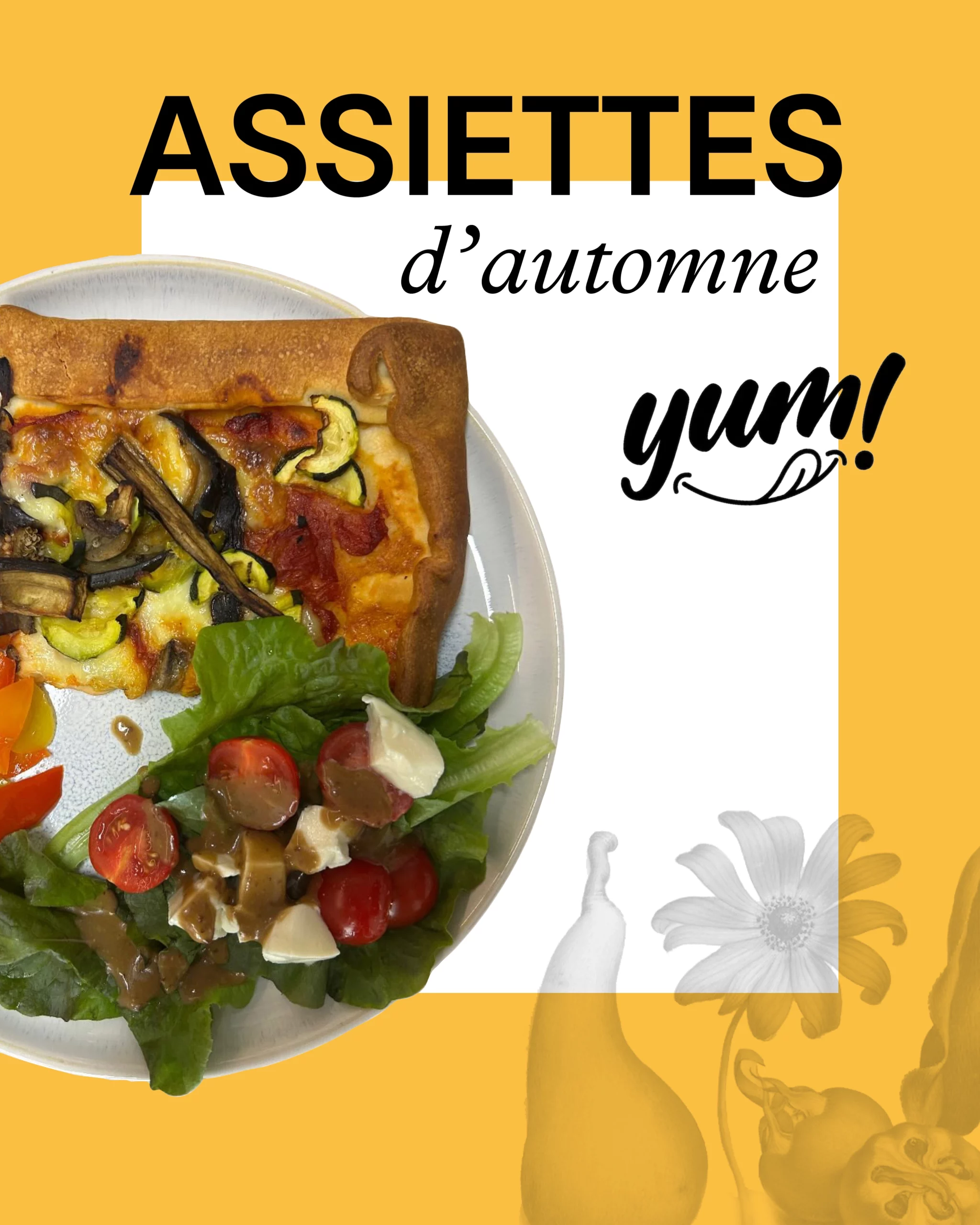 Assiette avec des ingrédients de saison du restaurant arcade84